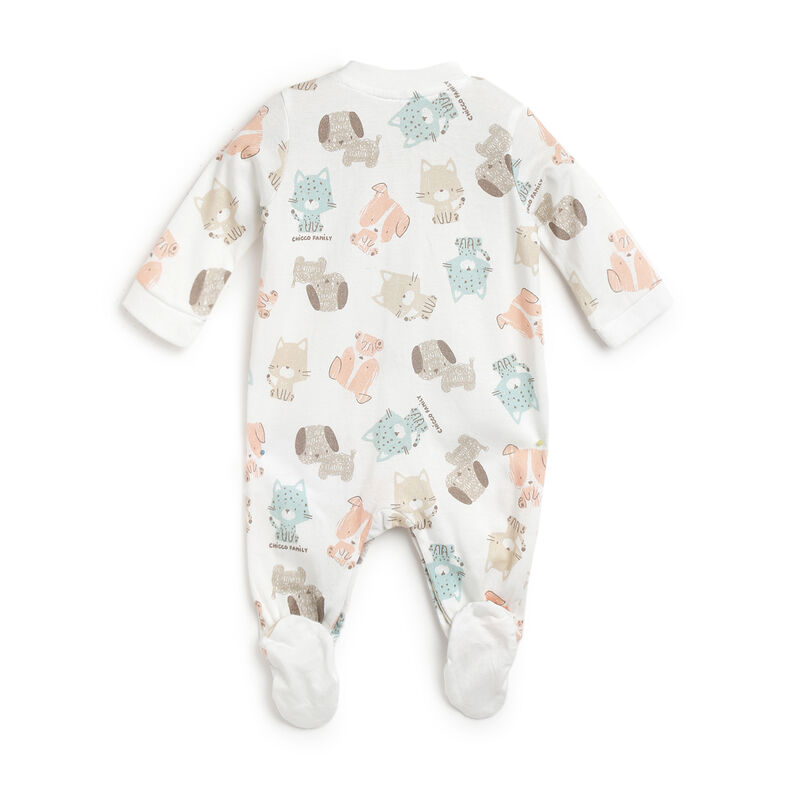 Infants Natural Printed Front Opening Babysuit image number 1